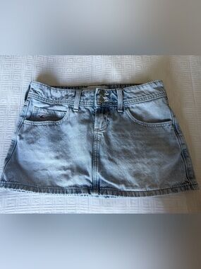 Ultra Low-Rise Denim Micro Mini Skort